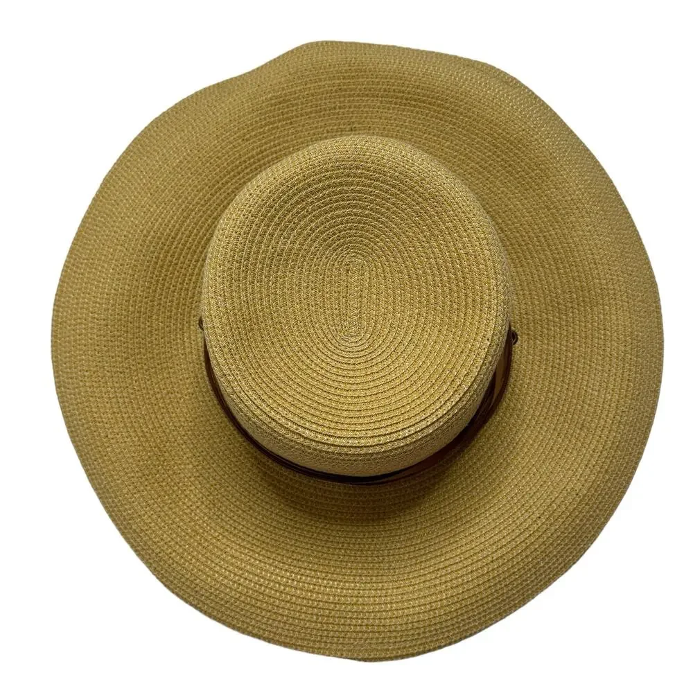 SLOGGERS Tan Braided Womens Sun Hat UPF 50+ Size: 57-58cm Brown Wide Brim